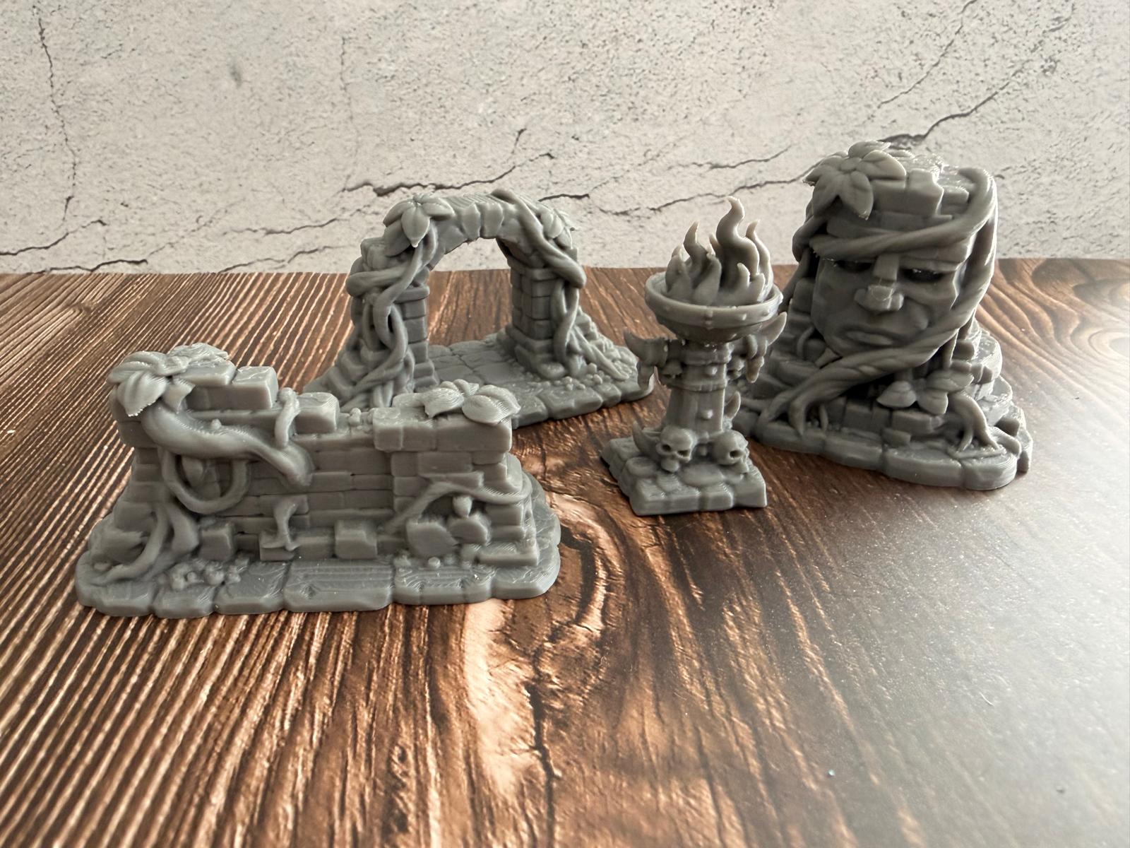 Dschungel-Tempel Komplett-Set 4 Teile