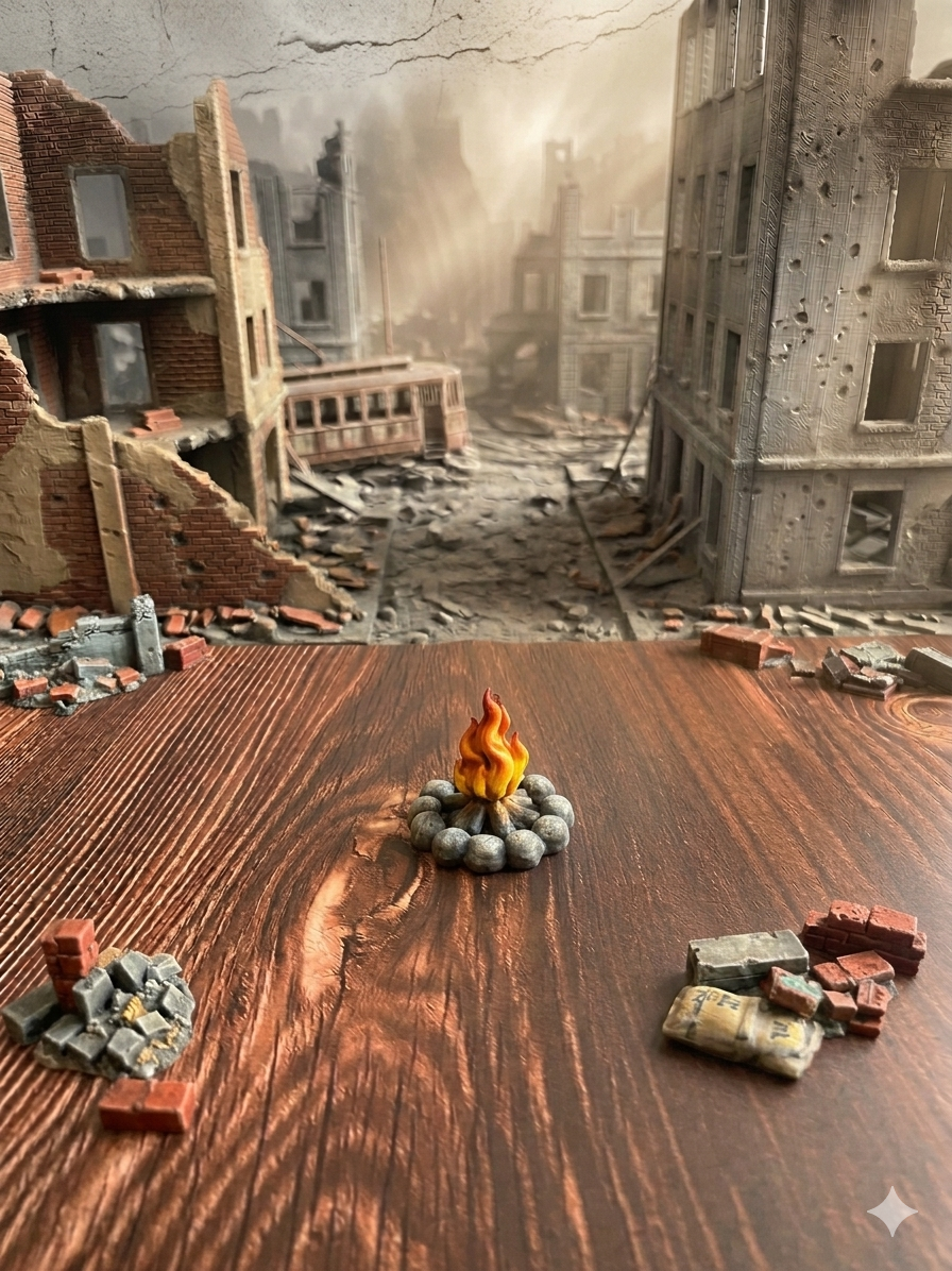 Lagerfeuer mit Steinkreis